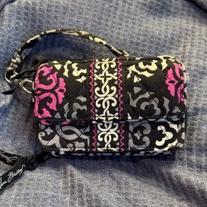Vera Bradley Black and Pink Patterned Clutch